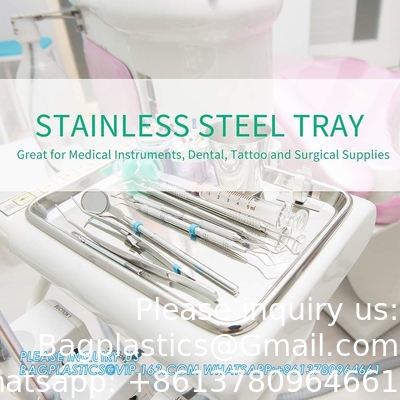 Stainless Steel Tray Non Toxic Heavy Duty Thickening Pan For Kitchen Baking, Lab Instrument, Dental, Medical Surgical