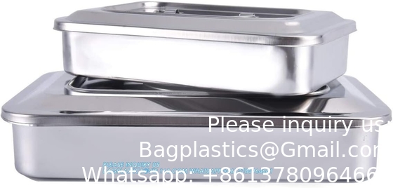 Medical Surgical Trays Stainless Steel Dental Instruments Tray Organizer Holder Sterilization Plate Trays Boxs
