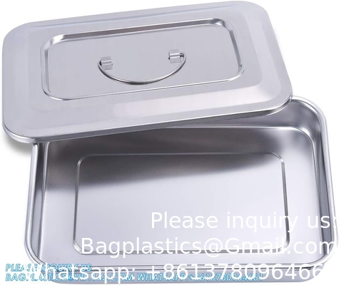 Medical Surgical Trays Stainless Steel Dental Instruments Tray Organizer Holder Sterilization Plate Trays Boxs