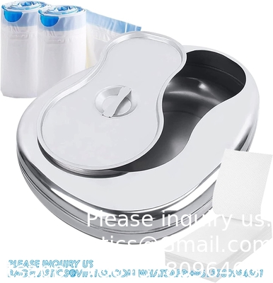 Stable Bedpan Heavy Duty Smoothed Countoured for Bed-Bound Patient,Stainless Steel Bed pan for Medical Centers