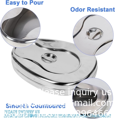 Stable Bedpan Heavy Duty Smoothed Countoured for Bed-Bound Patient,Stainless Steel Bed pan for Medical Centers