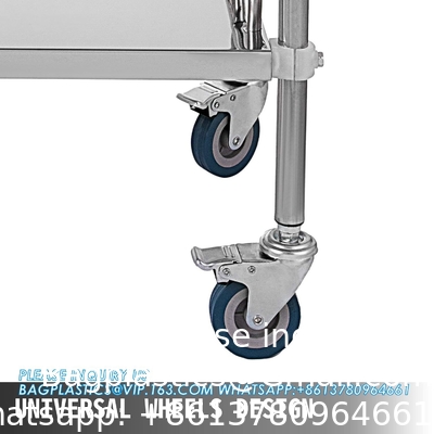 Lab Rolling Cart 3 Shelves Shelf Stainless Steel Rolling Cart Catering Dental Utility Cart Commercial Wheel Dolly