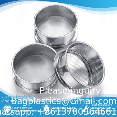 304 Stainless Lab Sieves, 200 Mesh (0.074 Mm), 80 Mesh (0.18 Mm), 10 Mesh (2 Mm) Aperture Test Sieve, 4 Inch Diameter