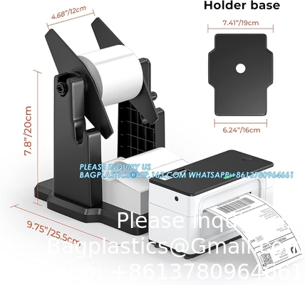 External Rolls Label Holder, 2 In 1 Fan-Fold Stack Paper Holder For Desktop Thermal Label Printer
