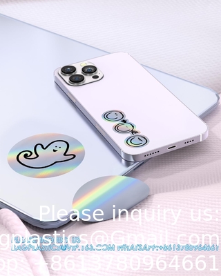Holographic Round Thermal Label Stickers Circle 2 Inch Printable Rainbow Thermal Printer Labels Stickers Self-Adhesive