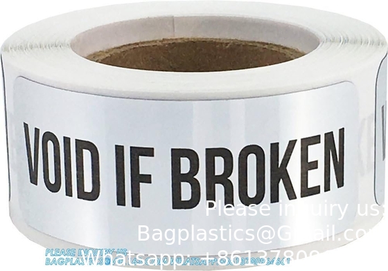 Transfer Tamper Evident Security Warranty Void Seals / Stickers Security Tamper For Reusable Package(1 X 3.35Inches