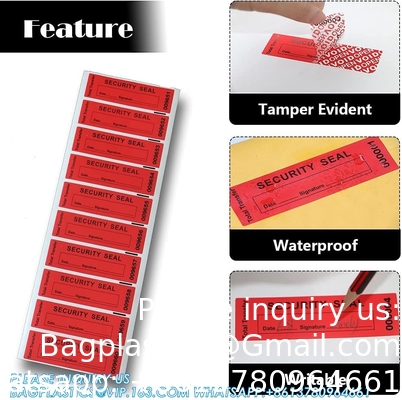 Transfer Tamper Evident Security Warranty Void Seals / Stickers Security Tamper For Reusable Package(1 X 3.35Inches