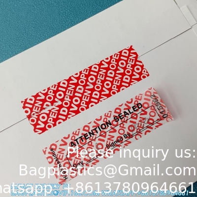 Transfer Tamper Evident Security Warranty Void Seals / Stickers Security Tamper For Reusable Package(1 X 3.35Inches