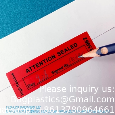 Transfer Tamper Evident Security Warranty Void Seals / Stickers Security Tamper For Reusable Package(1 X 3.35Inches