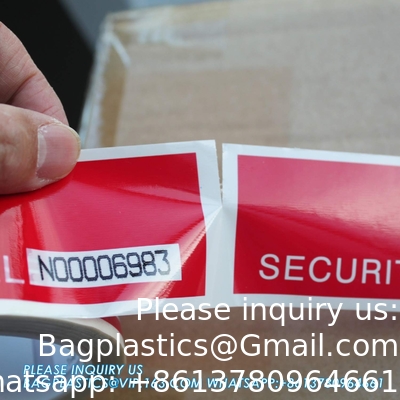 Serial Numbered Red Tamper Evident Security Tape (48mm X 50m X 2mil, 100% Total Transfer, Ultra-Thick “Void”