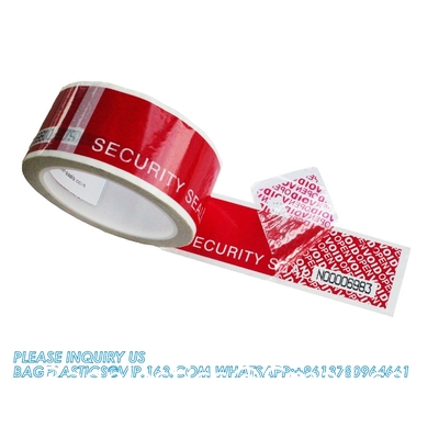 Serial Numbered Red Tamper Evident Security Tape (48mm X 50m X 2mil, 100% Total Transfer, Ultra-Thick “Void”