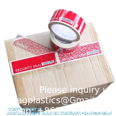 Serial Numbered Red Tamper Evident Security Tape (48mm X 50m X 2mil, 100% Total Transfer, Ultra-Thick “Void”