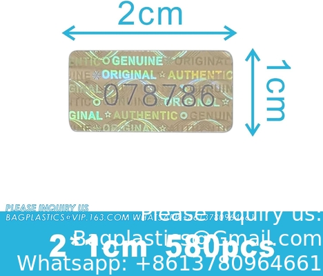 Authentic Hologram Labels/Stickers Silver Transfer Tamper Evident Security Warranty Void Seals/Stickers High Security