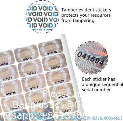 Authentic Hologram Labels/Stickers Silver Transfer Tamper Evident Security Warranty Void Seals/Stickers High Security