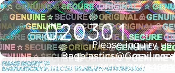 Authentic Hologram Labels/Stickers Silver Transfer Tamper Evident Security Warranty Void Seals/Stickers High Security