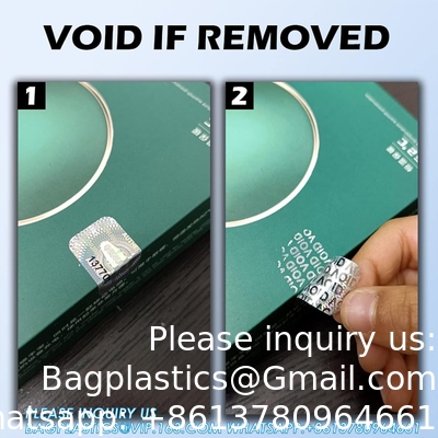 Authentic Hologram Labels/Stickers Silver Transfer Tamper Evident Security Warranty Void Seals/Stickers High Security