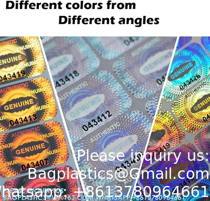 Authentic Hologram Labels/Stickers Silver Transfer Tamper Evident Security Warranty Void Seals/Stickers High Security