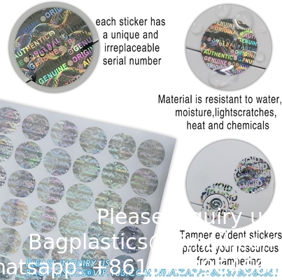 Authentic Hologram Labels/Stickers Silver Transfer Tamper Evident Security Warranty Void Seals/Stickers High Security