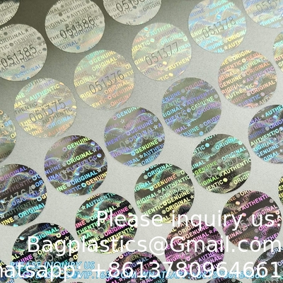 Authentic Hologram Labels/Stickers Silver Transfer Tamper Evident Security Warranty Void Seals/Stickers High Security
