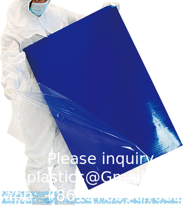 Sticky Mats For Cleanrooms, Walk Off Tacky Mats For Construction Home Pets Warehouse Garage 24&quot;X36&quot; Blue