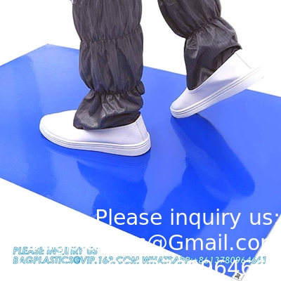 Sticky Mats For Cleanrooms, Walk Off Tacky Mats For Construction Home Pets Warehouse Garage 24&quot;X36&quot; Blue