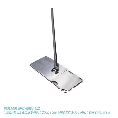 Stainless Steel Flat Mop Reusable Mop Lab Microfibre Fabric mopping Head frame ESD Mop With Telescopic Handle