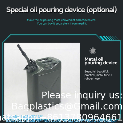 STAINLESS STEEL METAL SPOUT DIESEL FUEL CAN OIL BLADDER PETROL TANKS PLASTIC JERRYCAN HOLDER CASOLINE CANISTER
