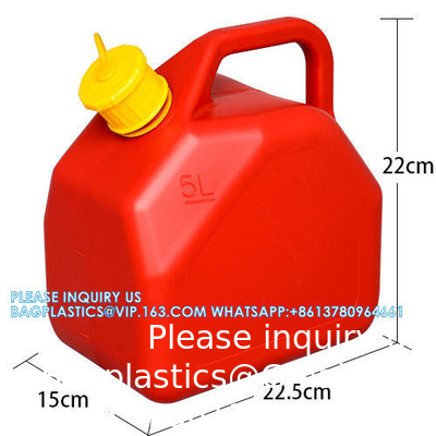 Red Color 2.5 Gallon Plastic Gas Jerry Can 10 Litre HDPE Gasoline Diesel Fuel Container Flexible Spout