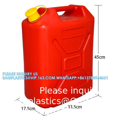 Red Color 2.5 Gallon Plastic Gas Jerry Can 10 Litre HDPE Gasoline Diesel Fuel Container Flexible Spout