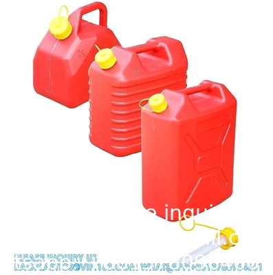 Red Color 2.5 Gallon Plastic Gas Jerry Can 10 Litre HDPE Gasoline Diesel Fuel Container Flexible Spout