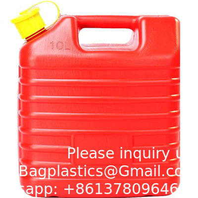 Red Color 2.5 Gallon Plastic Gas Jerry Can 10 Litre HDPE Gasoline Diesel Fuel Container Flexible Spout