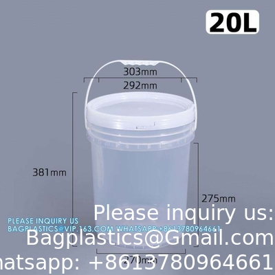 Plastic Suppliers Unbreakable Refillable Cosmetic Garbage Storage Container Paint Packaging Bucket With Lids Food Grade