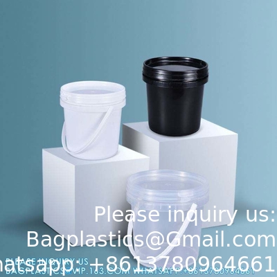 Plastic Suppliers Unbreakable Refillable Cosmetic Garbage Storage Container Paint Packaging Bucket With Lids Food Grade