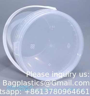 Plastic Suppliers Unbreakable Refillable Cosmetic Garbage Storage Container Paint Packaging Bucket With Lids Food Grade
