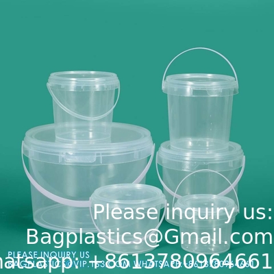 Plastic Suppliers Unbreakable Refillable Cosmetic Garbage Storage Container Paint Packaging Bucket With Lids Food Grade