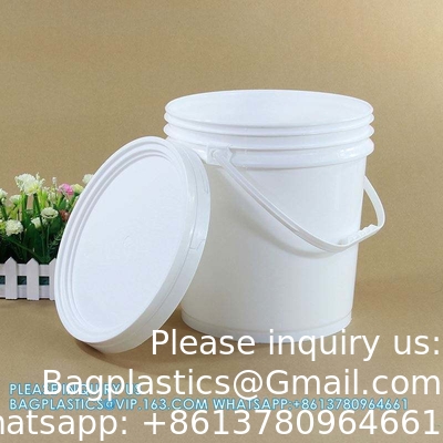Plastic Suppliers Unbreakable Refillable Cosmetic Garbage Storage Container Paint Packaging Bucket With Lids Food Grade