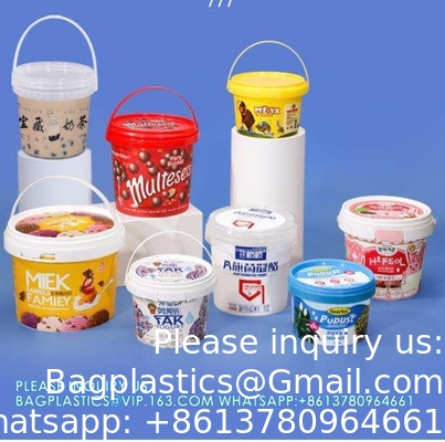 Plastic Suppliers Unbreakable Refillable Cosmetic Garbage Storage Container Paint Packaging Bucket With Lids Food Grade
