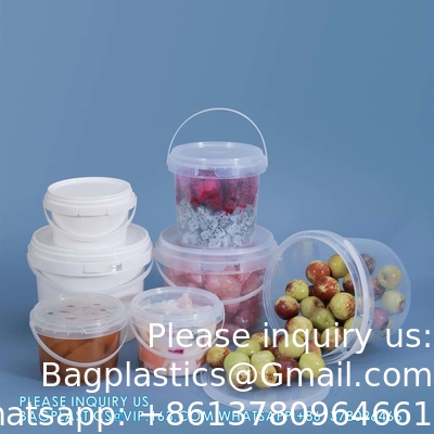 Plastic Suppliers Unbreakable Refillable Cosmetic Garbage Storage Container Paint Packaging Bucket With Lids Food Grade