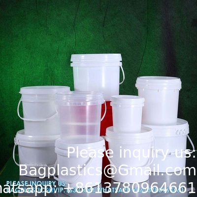 Plastic Suppliers Unbreakable Refillable Cosmetic Garbage Storage Container Paint Packaging Bucket With Lids Food Grade