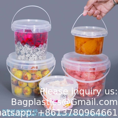 Plastic Suppliers Unbreakable Refillable Cosmetic Garbage Storage Container Paint Packaging Bucket With Lids Food Grade