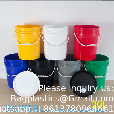 Plastic Suppliers Unbreakable Refillable Cosmetic Garbage Storage Container Paint Packaging Bucket With Lids Food Grade
