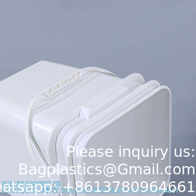 5 To 25 Liter Square Plastic Buckets Rectangular Buckets With Lid And Handle Custom Color Printing Logo