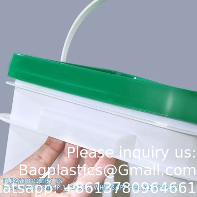 5 To 25 Liter Square Plastic Buckets Rectangular Buckets With Lid And Handle Custom Color Printing Logo