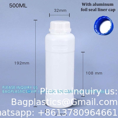 Empty Plastic Lab Liquid Medicine Bottle Chemical Reagent Container Bottle With Screw Lid