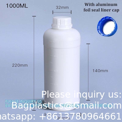 Empty Plastic Lab Liquid Medicine Bottle Chemical Reagent Container Bottle With Screw Lid