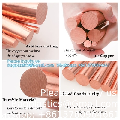 Solid Copper Rod Bare Pure Copper Round Rod Copper Bar Dia 8mm Brass Metal Rod 1/4&quot;(7mm) Dia 7.87&quot; Length CU