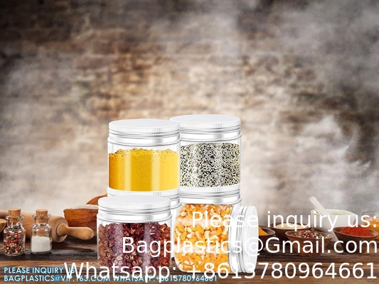 16 Ounce Plastic Jars Clear Plastic Mason Jars Storage Containers Wide Mouth With Lids For Kitchen &amp; Household Storage