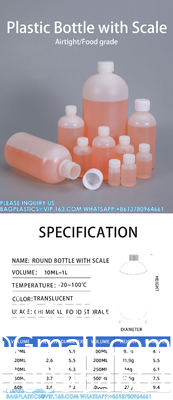 10ml Scale Plastic Round Bottle HDPE Empty Reagent Bottle For Chemical Liquid Storage Plastic Screw Cap