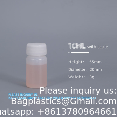 10ml Scale Plastic Round Bottle HDPE Empty Reagent Bottle For Chemical Liquid Storage Plastic Screw Cap
