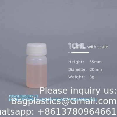 10ml Scale Plastic Round Bottle HDPE Empty Reagent Bottle For Chemical Liquid Storage Plastic Screw Cap
